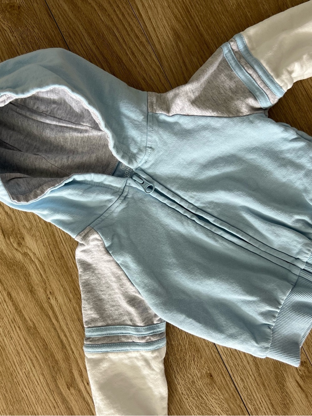 Honest Baby Blue Hooded Zip-Up Sweatshirt for Baby 3-6 Months